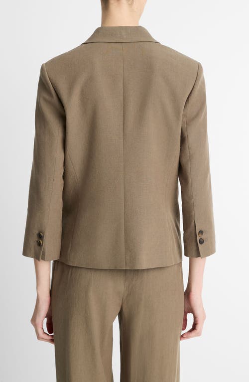 Shop Vince Shrunken Blazer In Moss Smoke