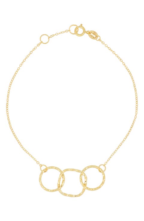 14K Gold Textured Ring Chain Bracelet (Nordstrom Exclusive)