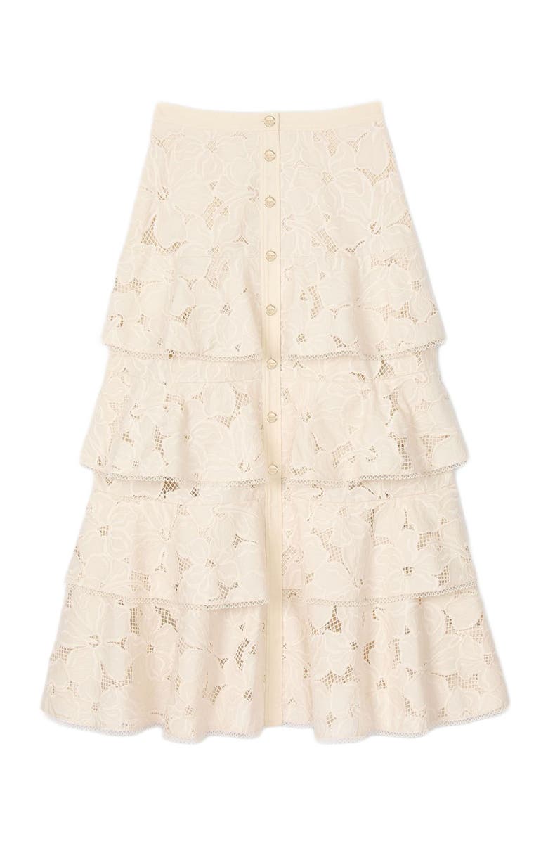 SANDRO Long frilled skirt, Alternate, color,