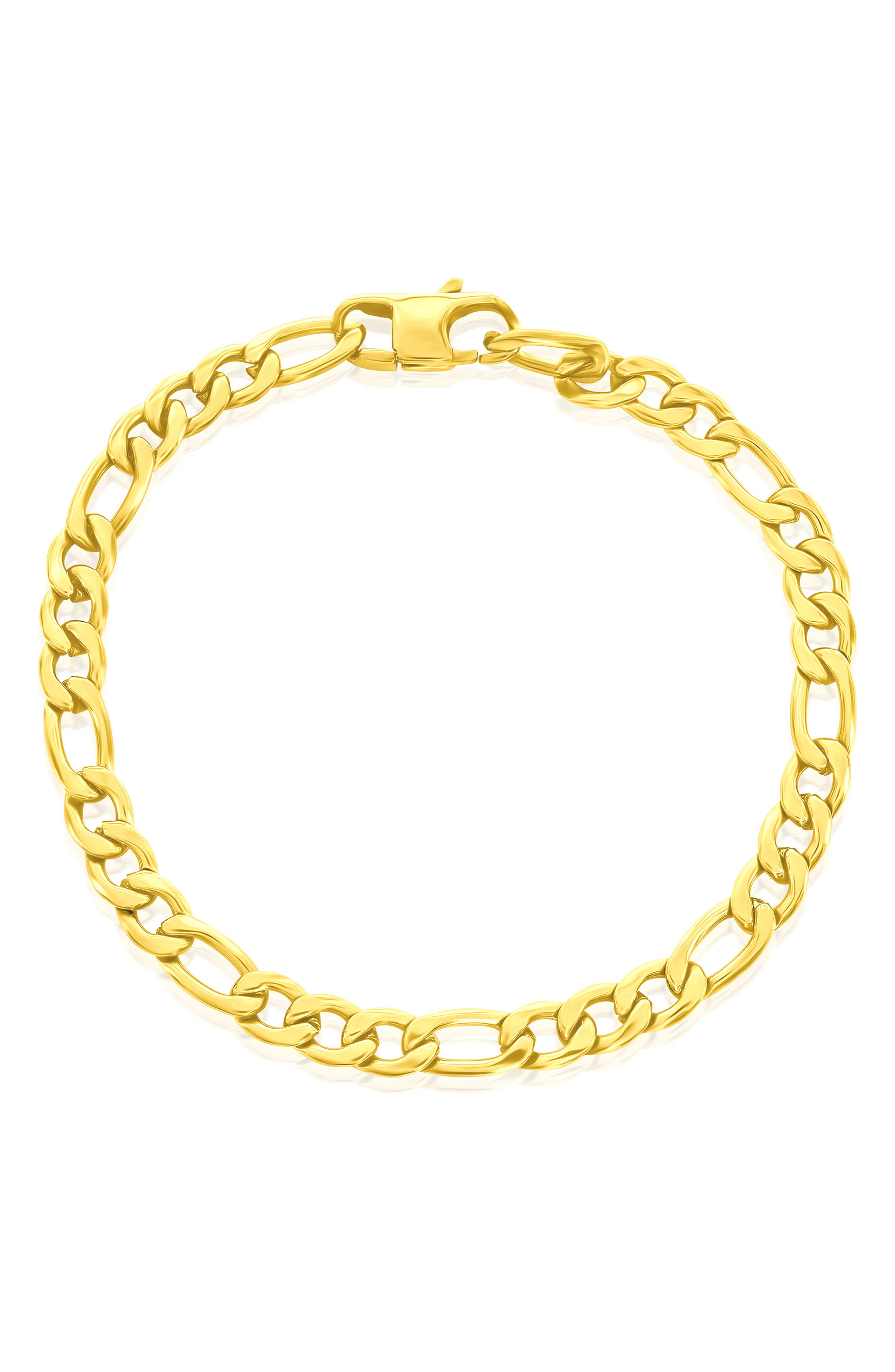 BLACKJACK Men's Figaro Chain Bracelet