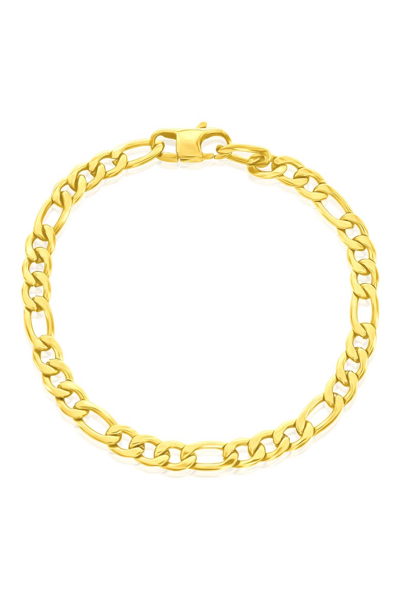 Men's Figaro Chain Bracelet, Main, color, GOLD