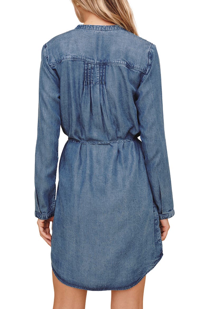Pintuck Shirttail Dress, Alternate, color, SHADOW BLUE WASH