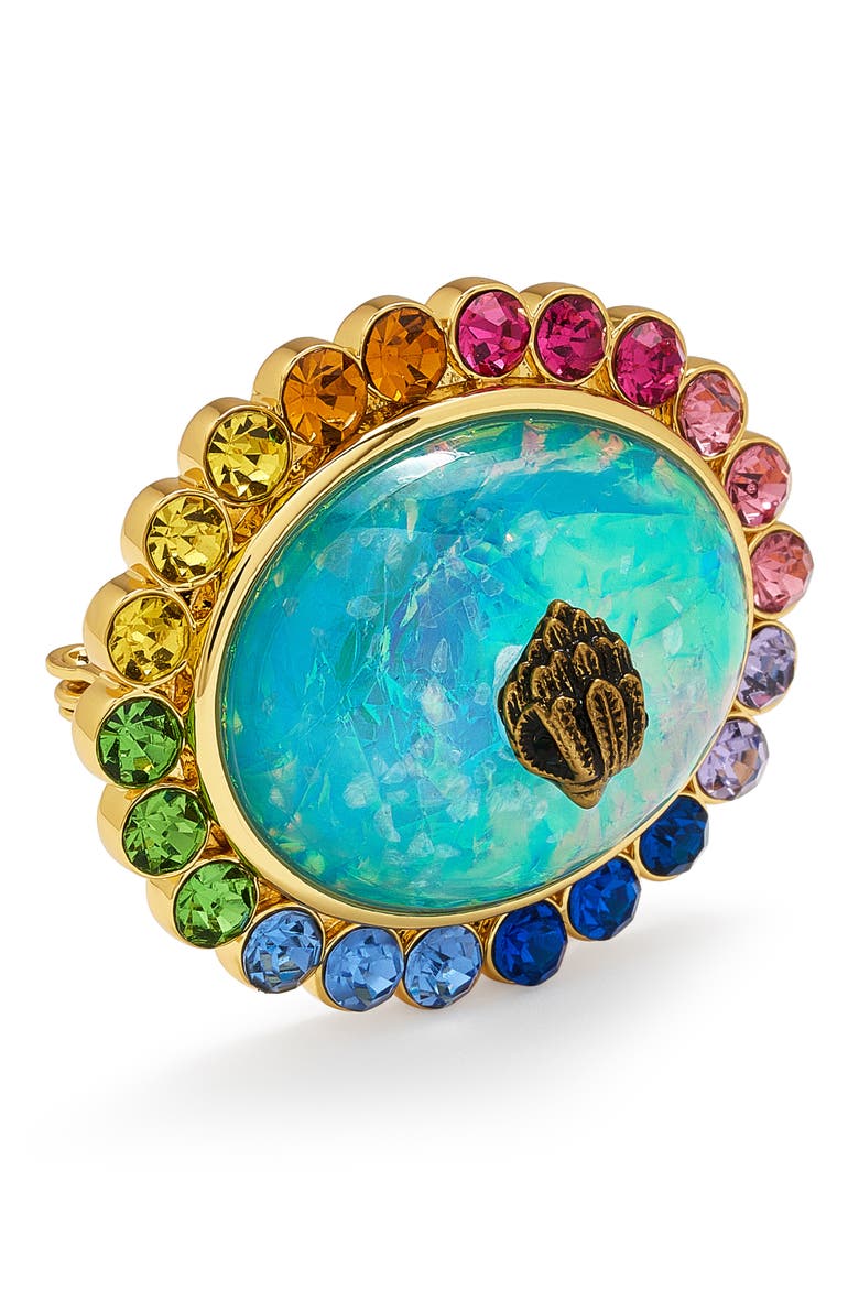 Rainbow Crystal Brooch, Alternate, color, MULTI
