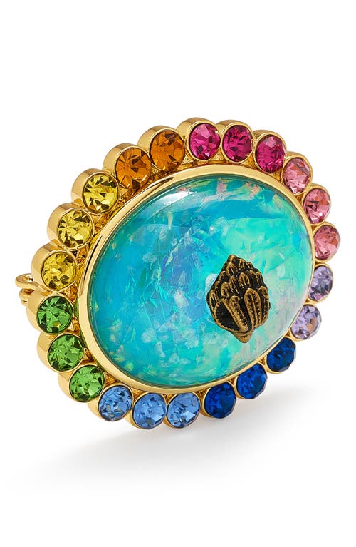 Kurt Geiger London Rainbow Crystal Brooch In Multi