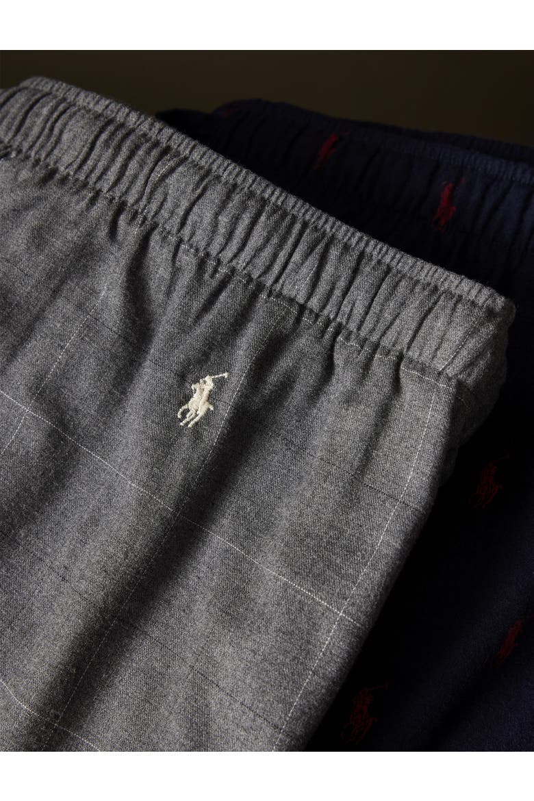 Big & Tall Windowpane Plaid Flannel Pants, Alternate, color, GREY