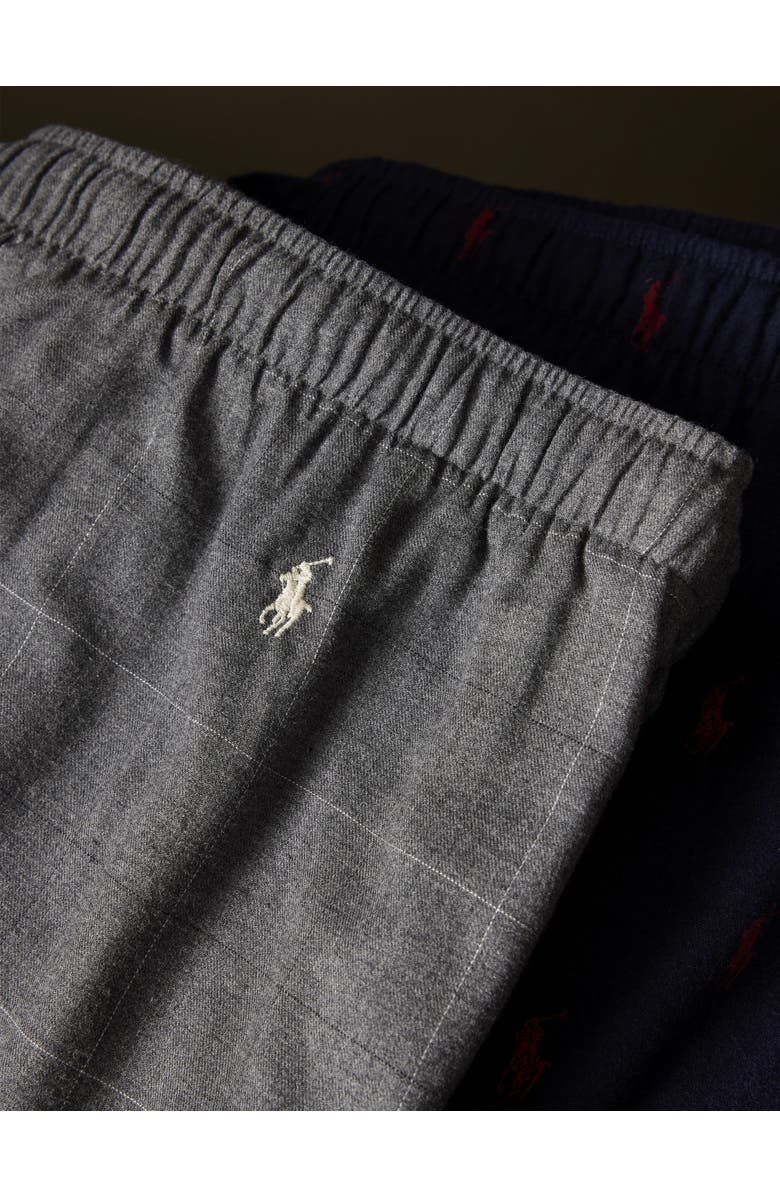 Polo Ralph Lauren Big & Tall Windowpane Plaid Flannel Pants, Alternate, color, Grey