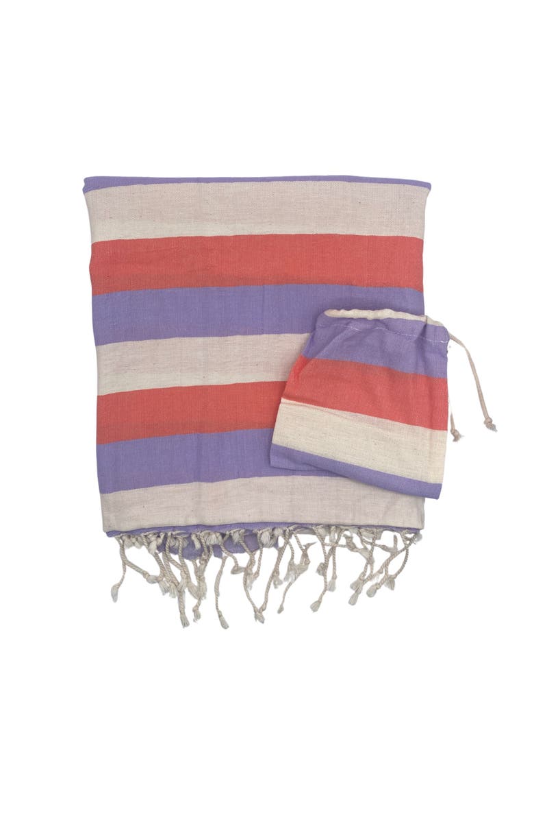 Feelgoodz Shoreline XL Turkish Cotton Towel with Matching Pouch, Main, color, Lakeshore