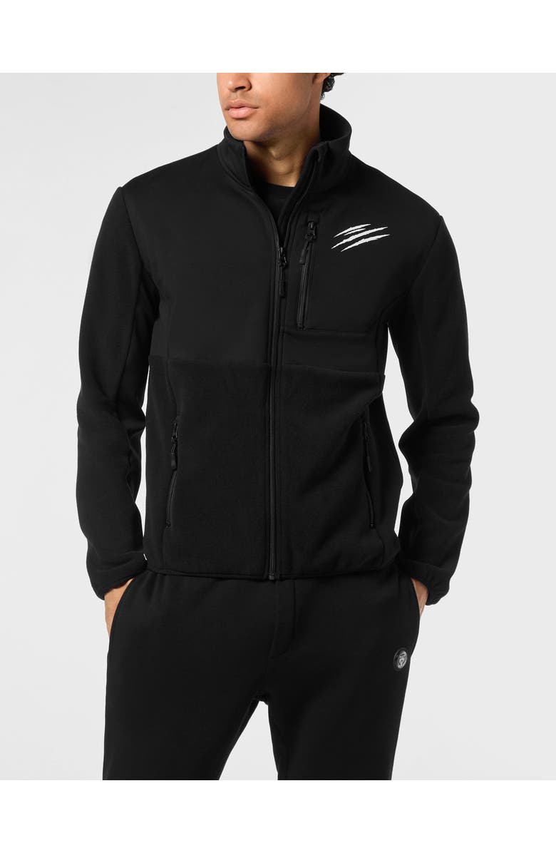 PLEIN SPORT Pile Nylon Zip Anorak Men, Main, color, Black