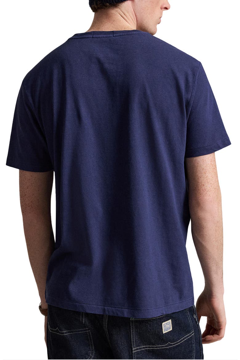 Standard Fit Cotton & Linen T-Shirt, Alternate, color, NEWPORT NAVY