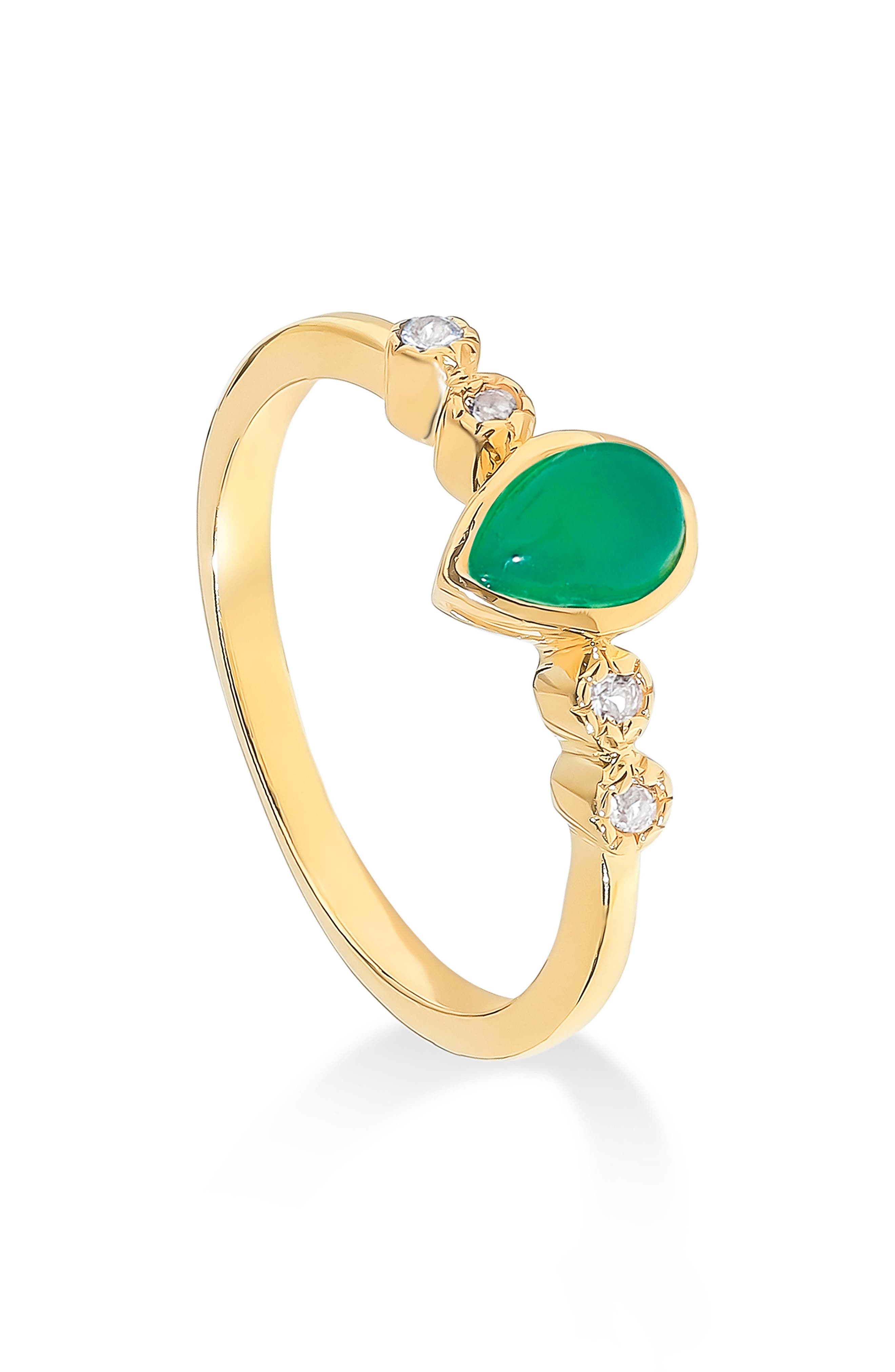 YS GEMS Pear Gemstone Ring