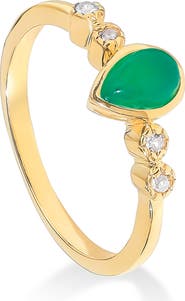 YS GEMS Pear Gemstone Ring