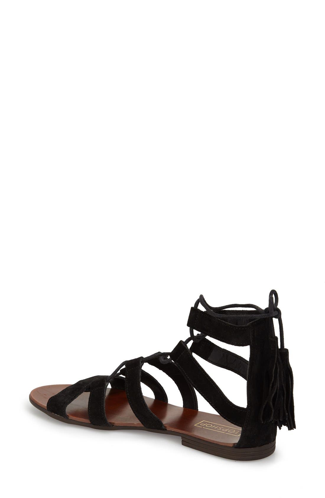 Topshop 'Hipster' Lace-Up Sandal, Alternate, color, 
