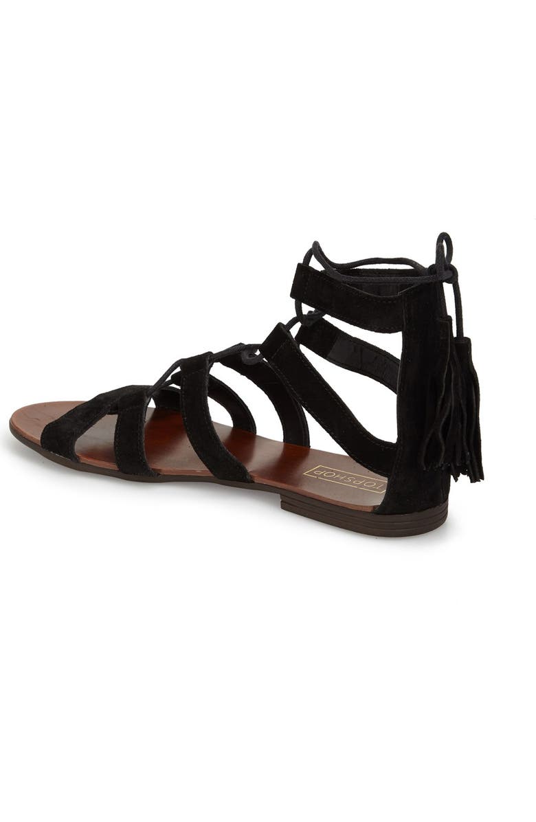 Topshop 'Hipster' Lace-Up Sandal, Alternate, color,