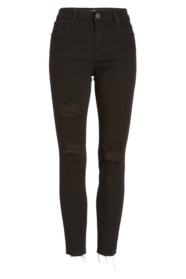 Ashley High Waist Ankle Skinny Jeans, Alternate, color, BLACK