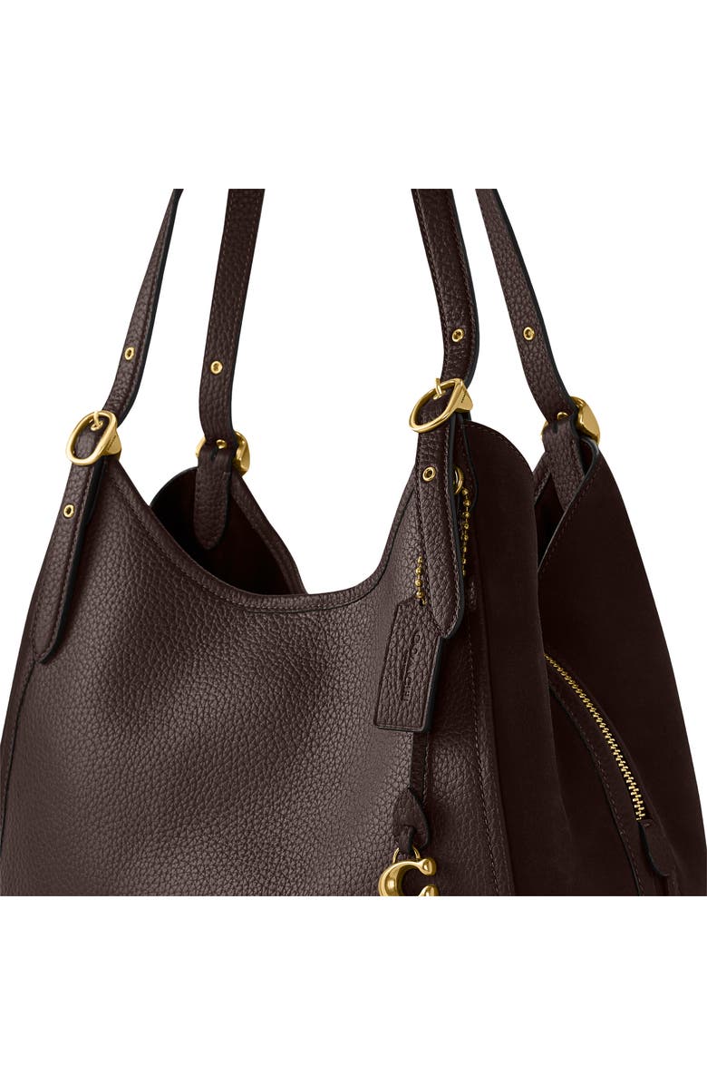 COACH Leather & Suede Shoulder Bag, Alternate, color,