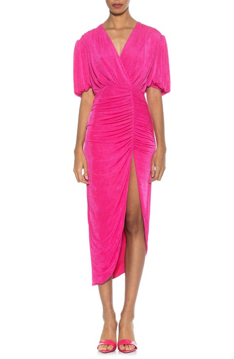 Fern V-Neck Drape Slit Dress