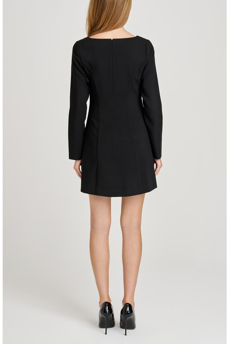 x Sara Walker Anna Long Sleeve Minidress, Alternate, color, BLACK