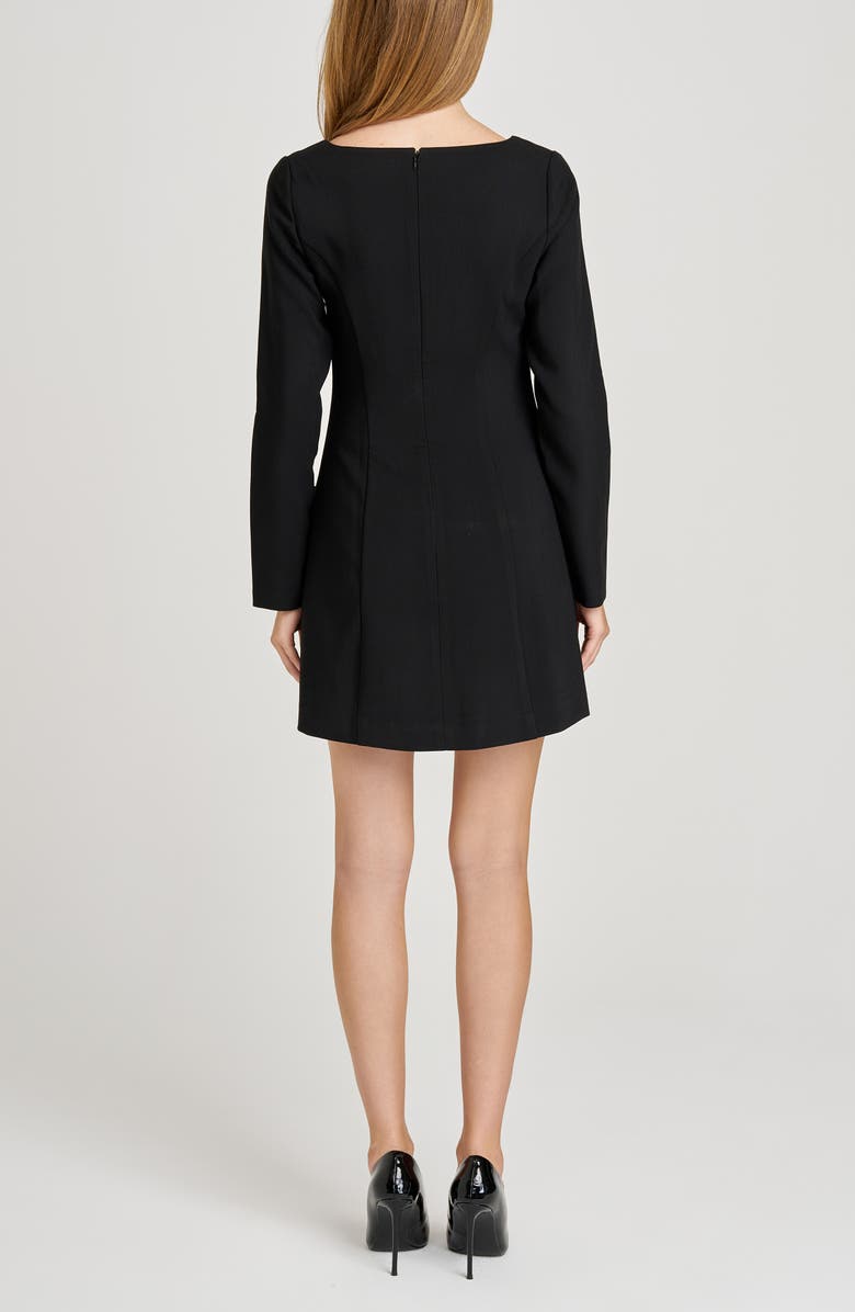 WAYF x Sara Walker Anna Long Sleeve Minidress, Alternate, color, Black