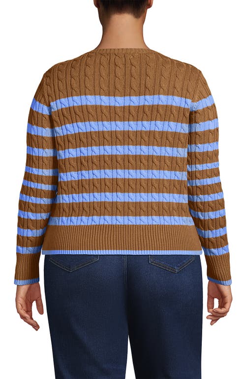 Lands' End Drifter Modern Cable Crew Sweater In Multi