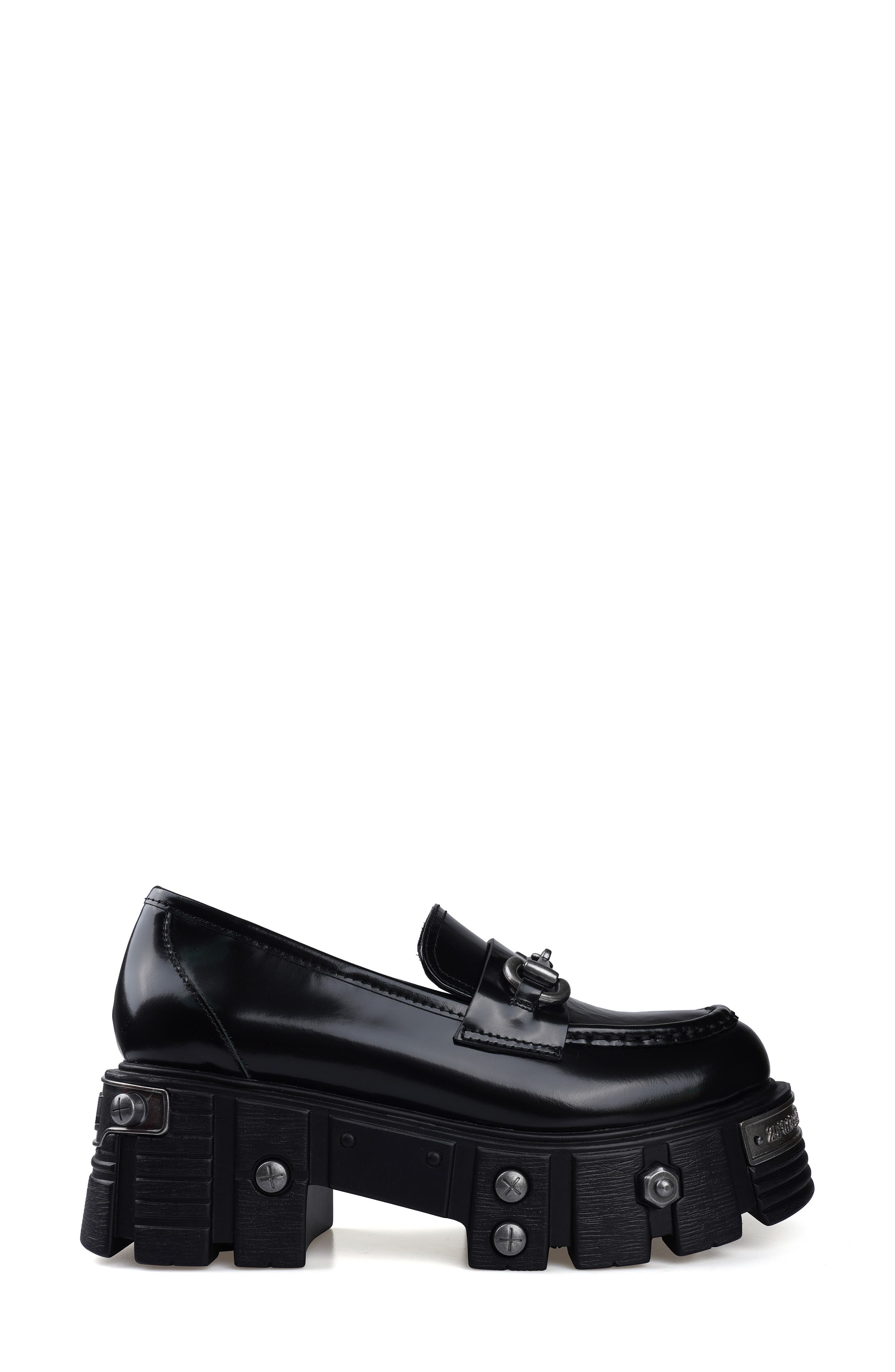 ZIGI Antina Lug Sole Loafer, Alternate, color, Black Leather