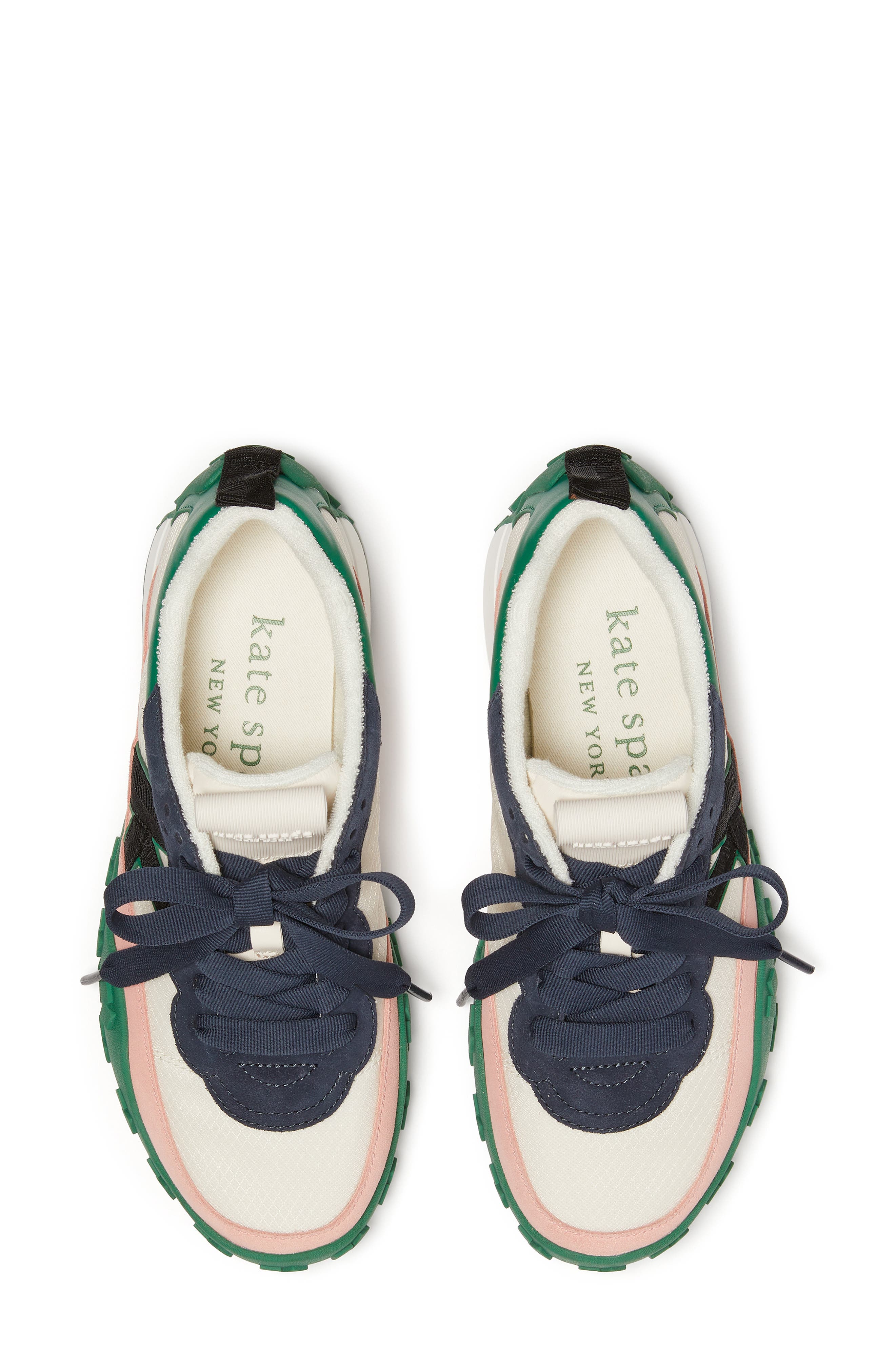 Kate Spade New York k as in kate sneaker, Alternate, color, Cream/ Verdant Green