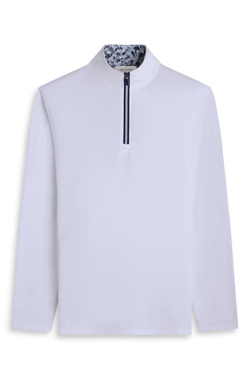 Bugatchi Quarter Zip Pullover In White