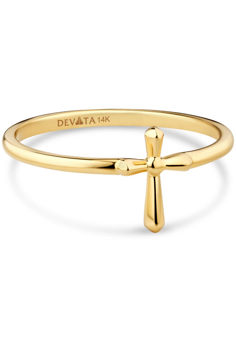 Cross Ring in 14K Gold, Alternate, color, Yellow Gold