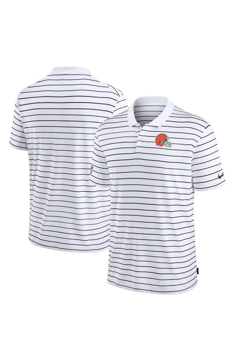 Nike Men's Nike White Cleveland Browns Sideline Lock Up Victory Performance Polo, Main, color, White