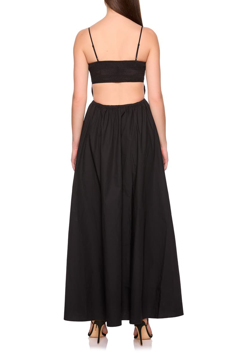 Susana Monaco Open Back Cotton Poplin Maxi Dress, Alternate, color, Black