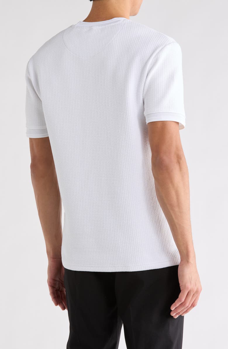 DENIM AND FLOWER Short Sleeve Textured T-Shirt, Alternate, color, White