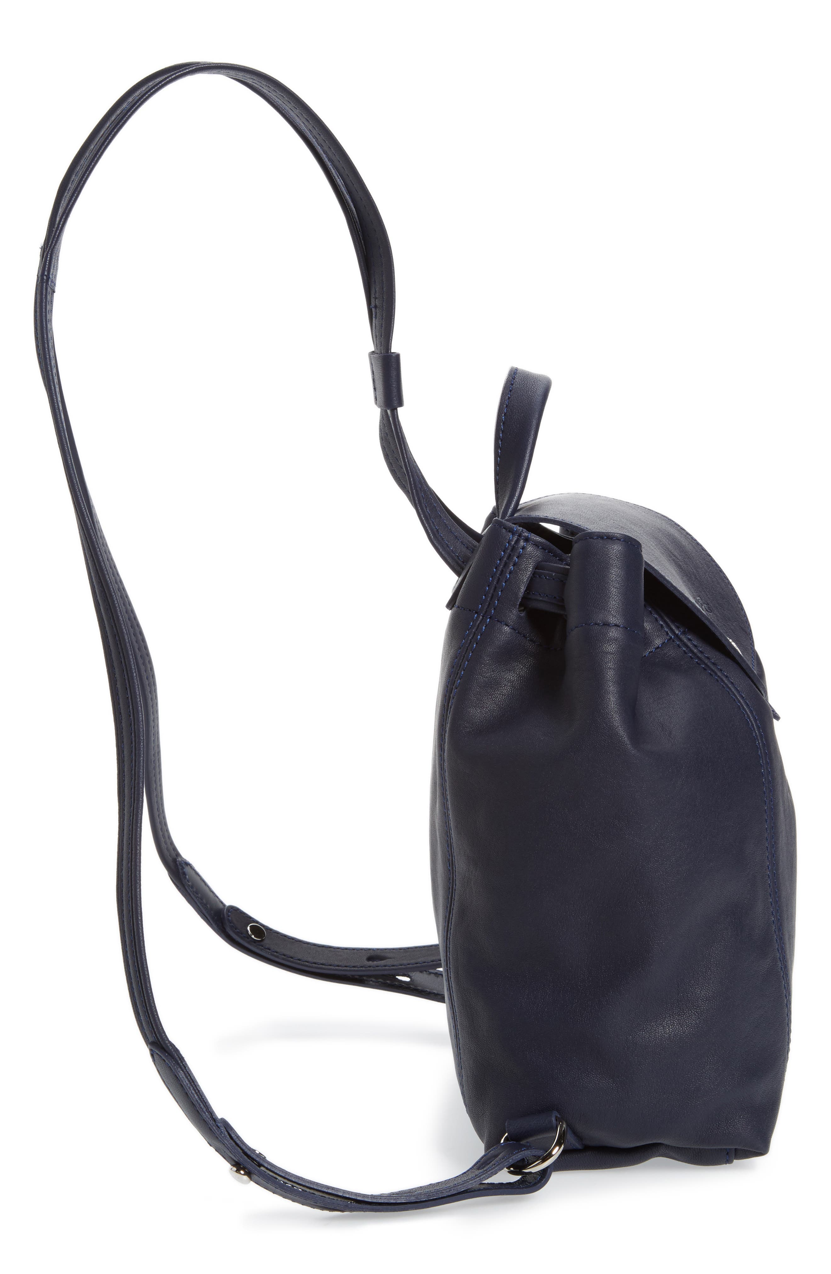 Longchamp Le Pliage Cuir Backpack, Alternate, color, Navy