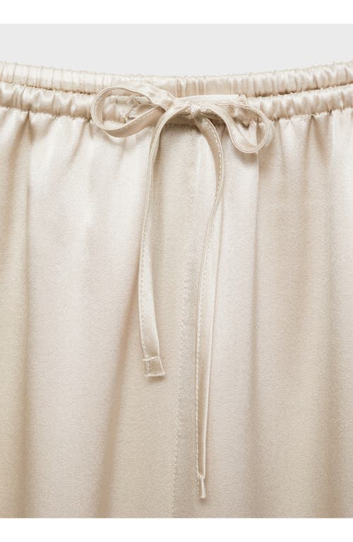 Mango Stretch Silk Pajama Pants In White