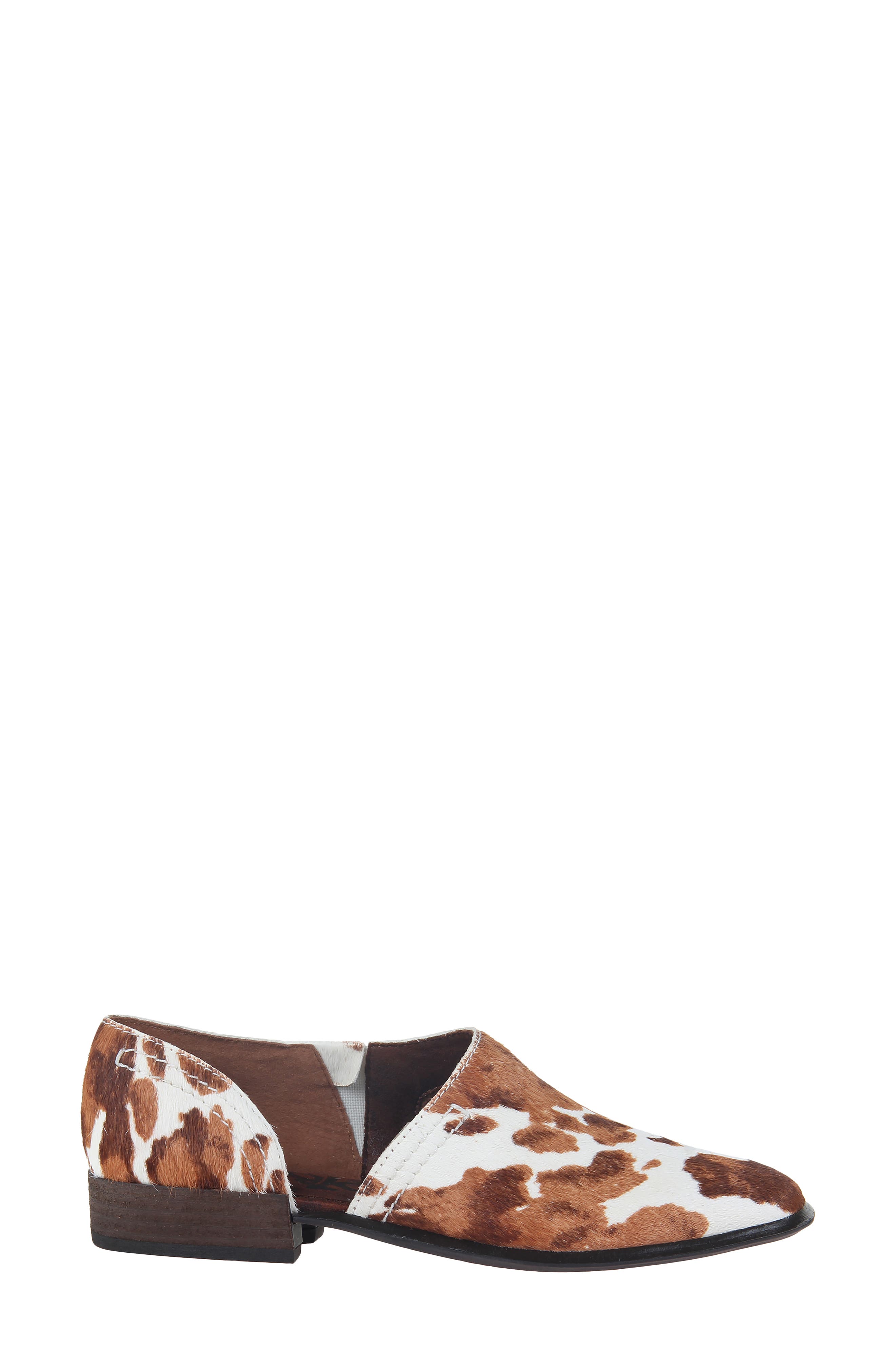 OTBT Coyote Half d'Orsay Genuine Calf Hair Shoe, Alternate, color, Calf Print Calf Hair