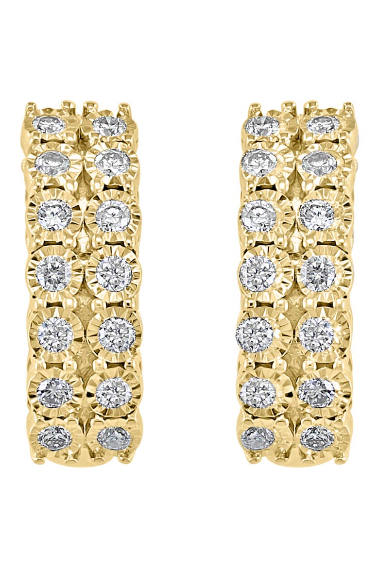 14k Gold Plated Diamond Hoop Earrings, Alternate, color, GOLD