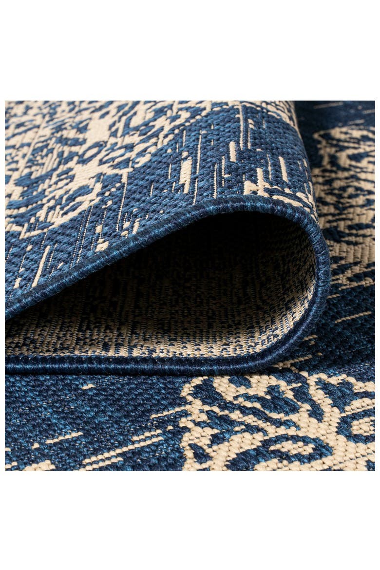 Galon Filigree Indoor/Outdoor Area Rug, Alternate, color, Navy/Beige