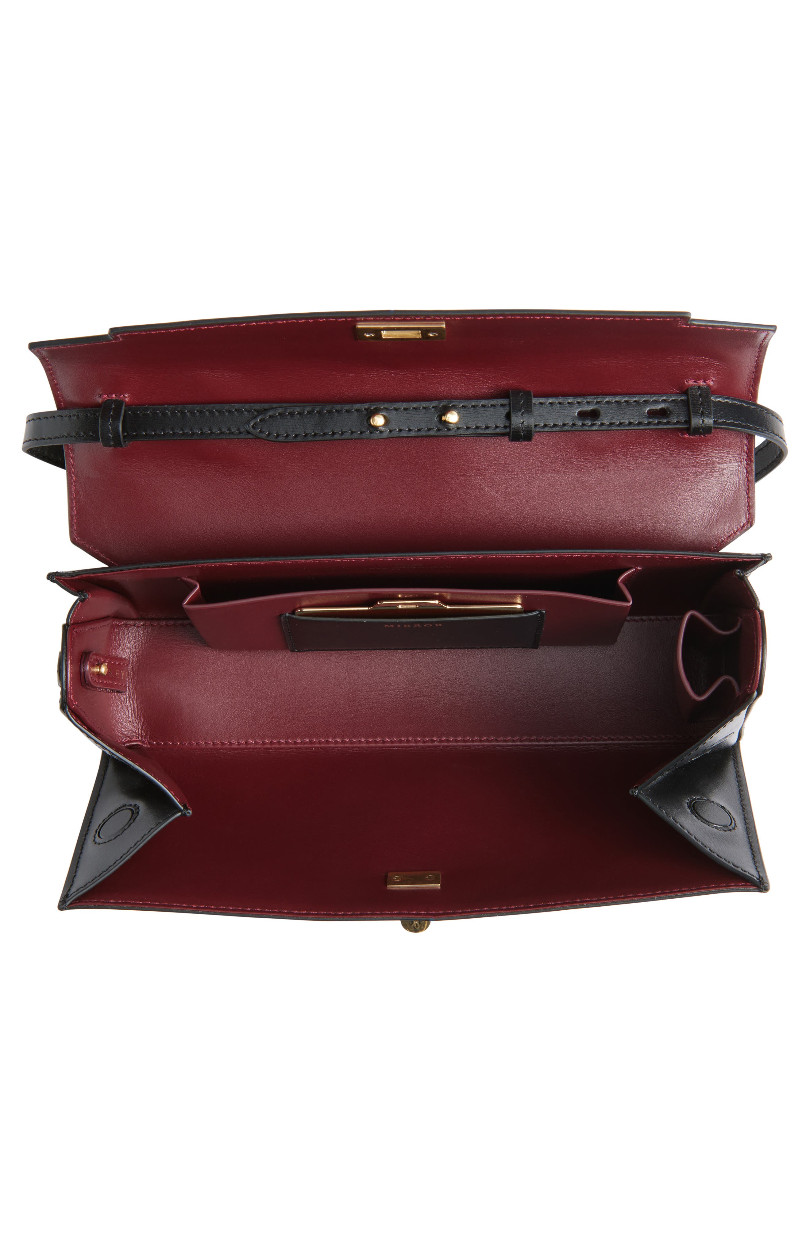 Anya Hindmarch Mortimer Leather Clutch, Alternate, color, Black