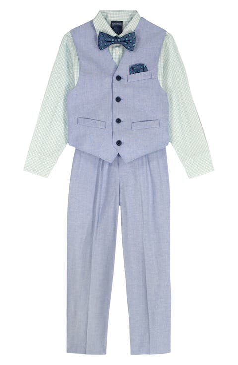 Kids' Button-Up Shirt, Bow Tie, Vest & Pants Set (Toddler & Little Kid)