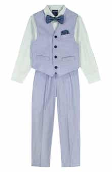 Nautica Kids' Button-Up Shirt, Bow Tie, Vest & Pants Set