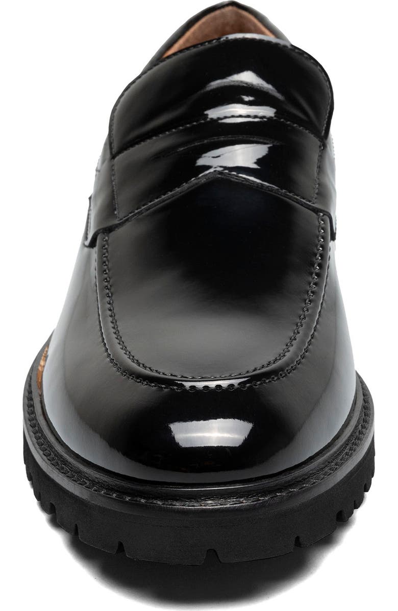 Stacy Adams Hazleton Apron Toe Lugged Penny Loafer, Alternate, color, Black Patent