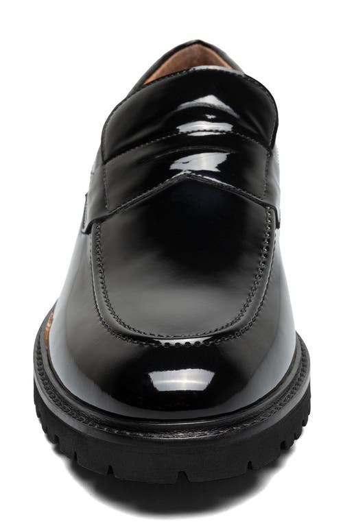 Stacy Adams Hazleton Apron Toe Lugged Penny Loafer In Black