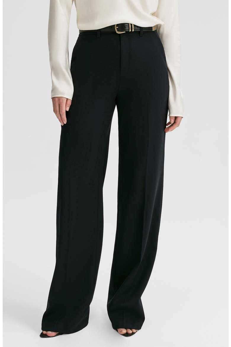 Hirsch Straight Leg Wool Blend Pants, Main, color, BLACK