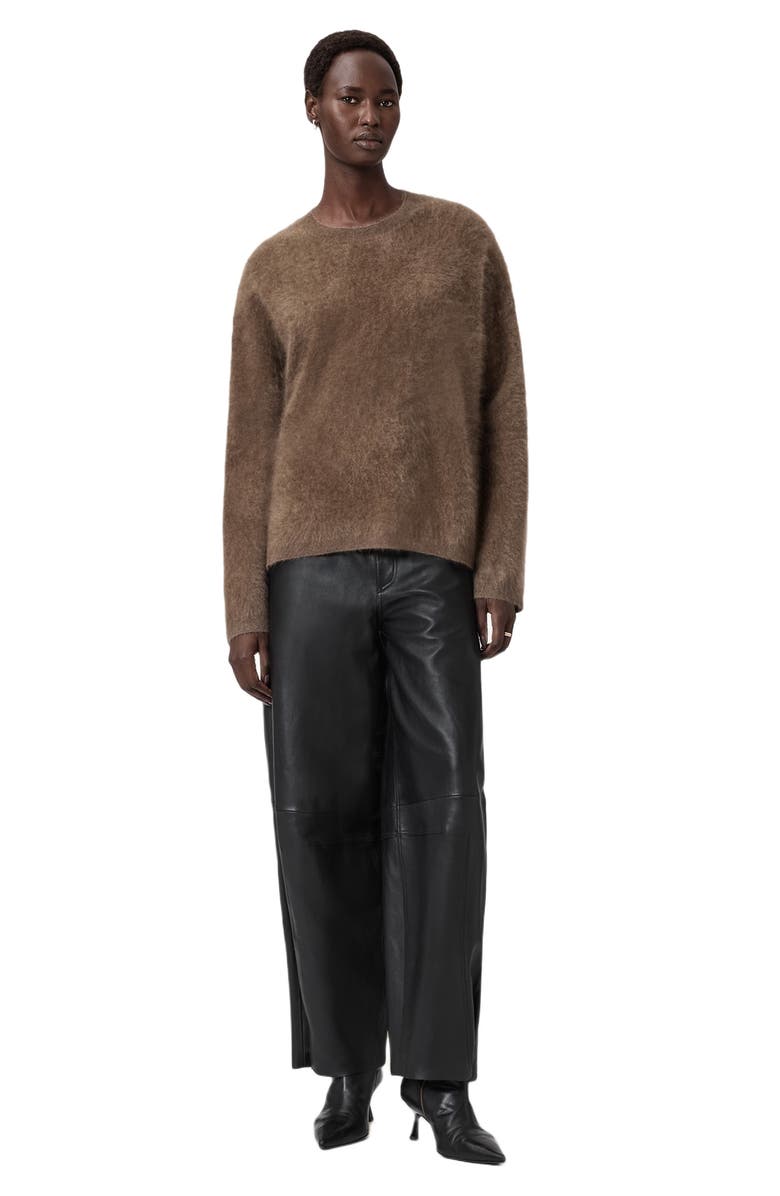 AllSaints Rebel Cashmere Crewneck Sweater, Alternate, color, Walnut Brown