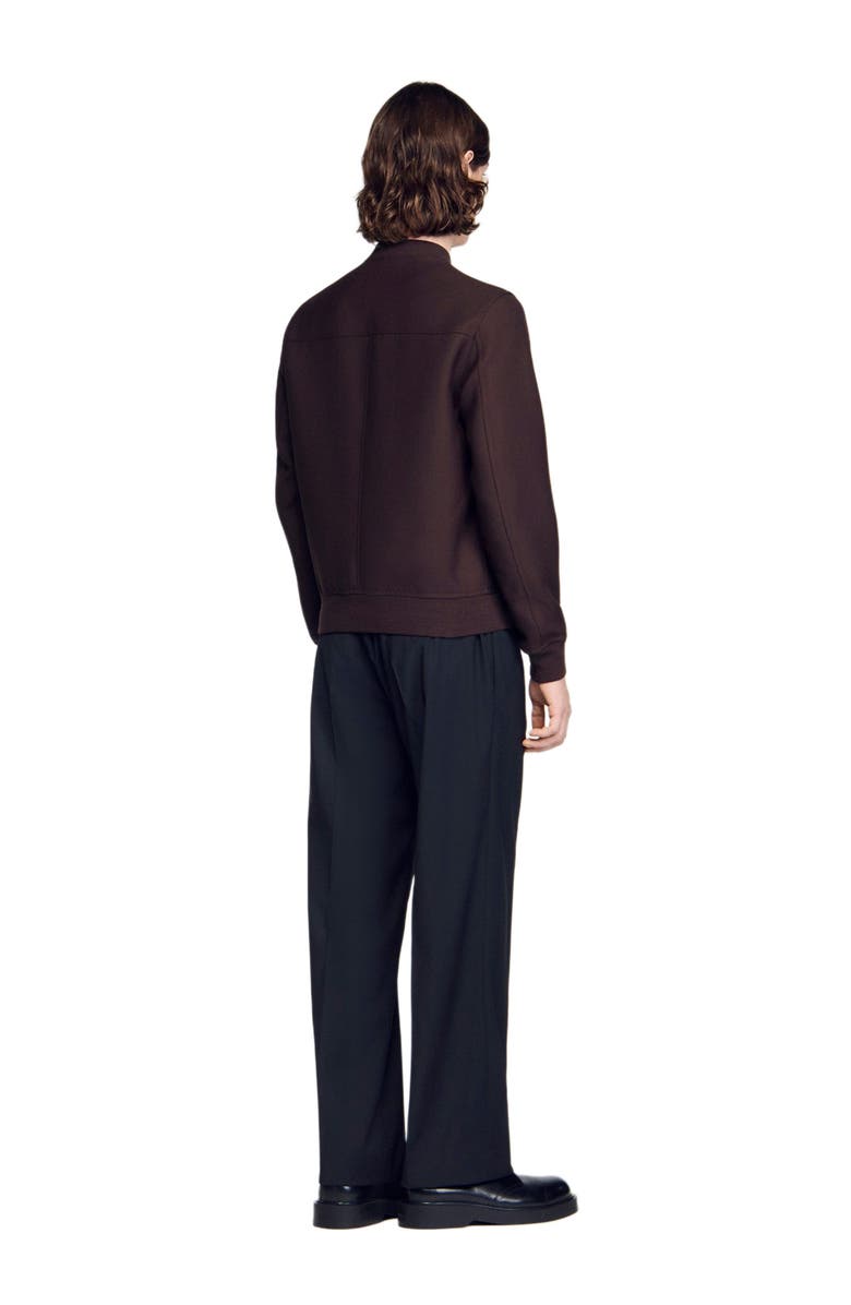SANDRO Zip-up jacket, Alternate, color, Chocolate