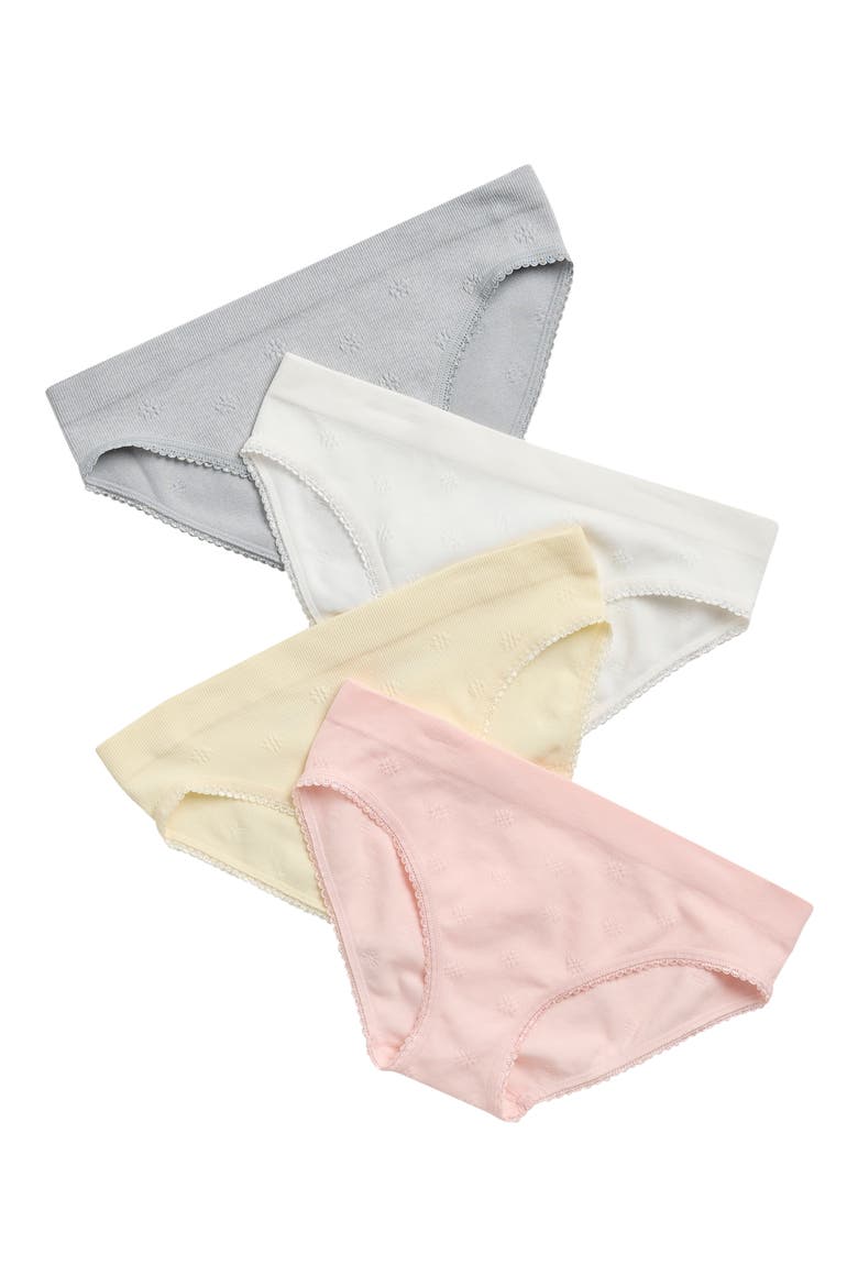 Kids' 4-Pack Seamless Assorted Bikinis, Main, color, SUN