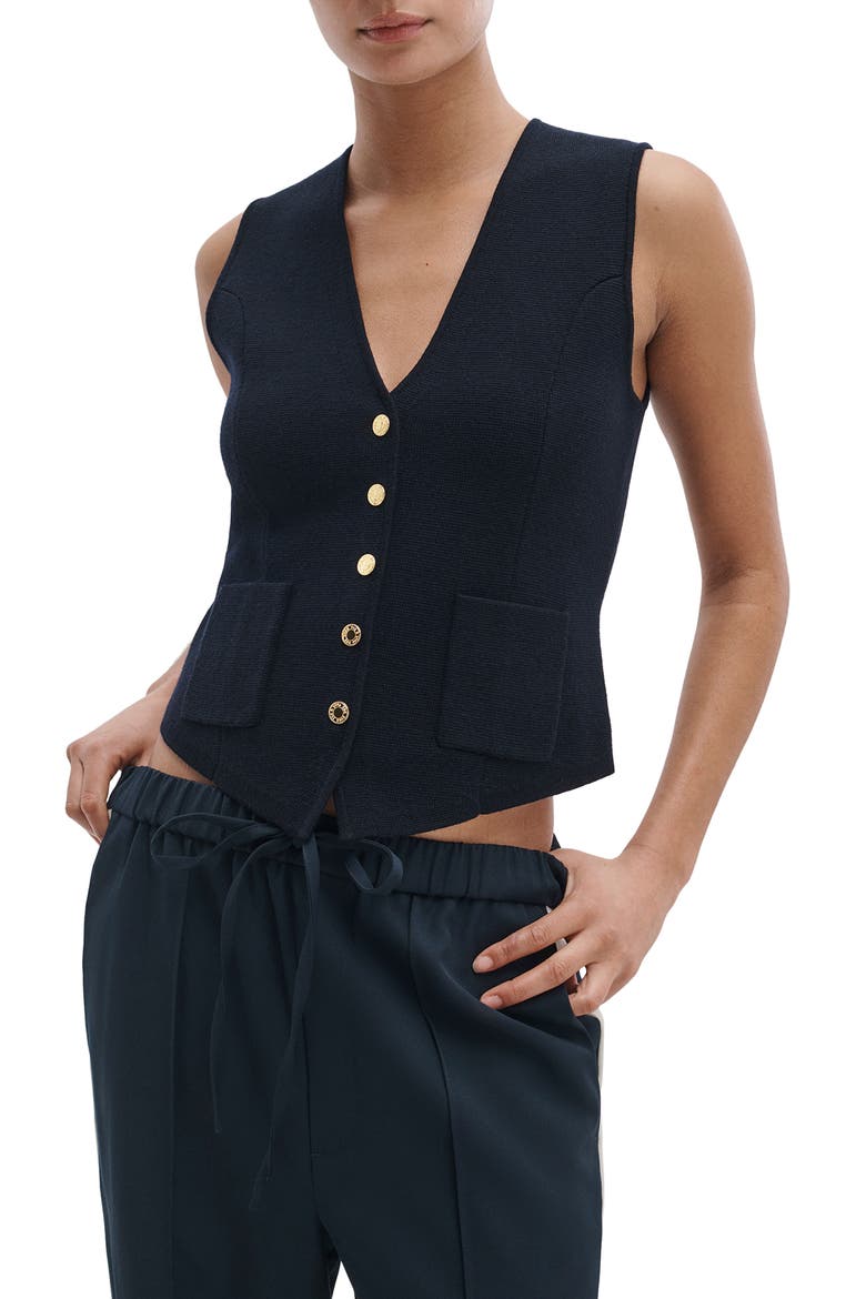 Portia Wool Vest, Main, color, NAVY