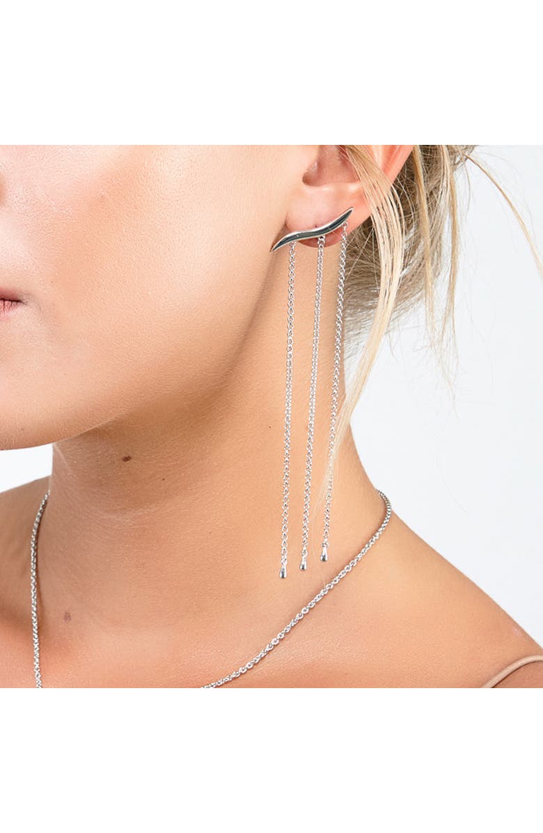 Lucy Quartermaine Long Waterfall Earrings, Alternate, color, Sterling Silver