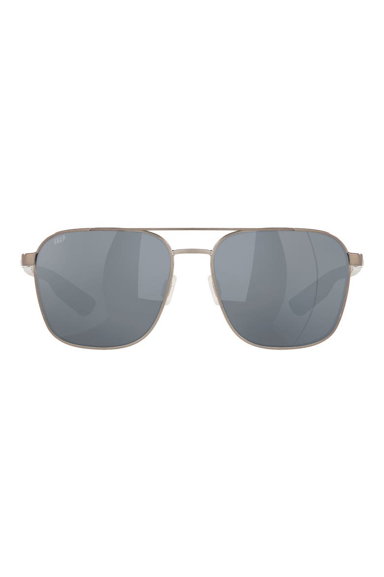 Wader 58mm Polarized Pilot Sunglasses, Main, color, GUNMETAL / GRAY SILVER 580P