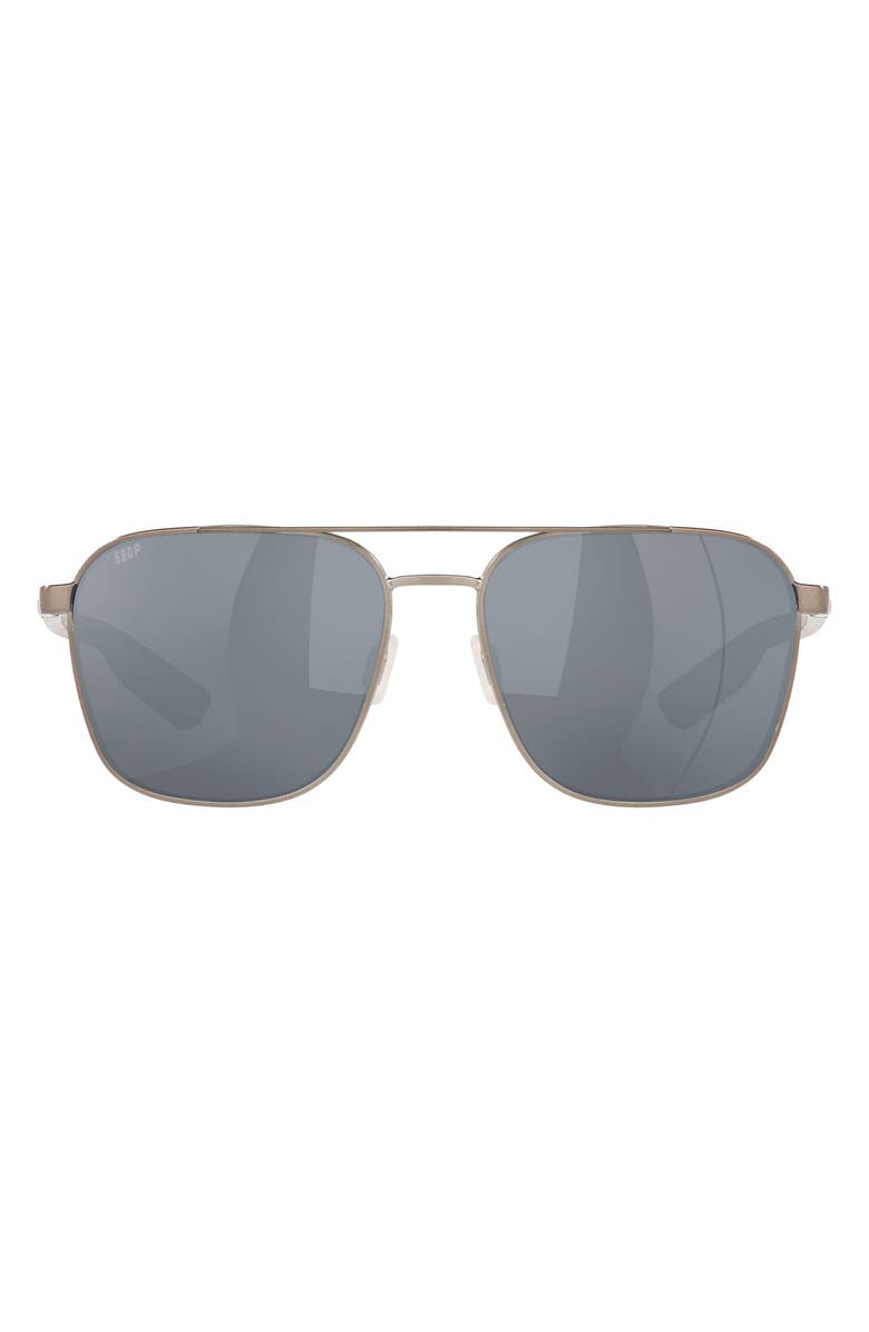 Costa Del Mar Wader 58mm Polarized Pilot Sunglasses, Main, color, Gunmetal / Gray Silver 580P