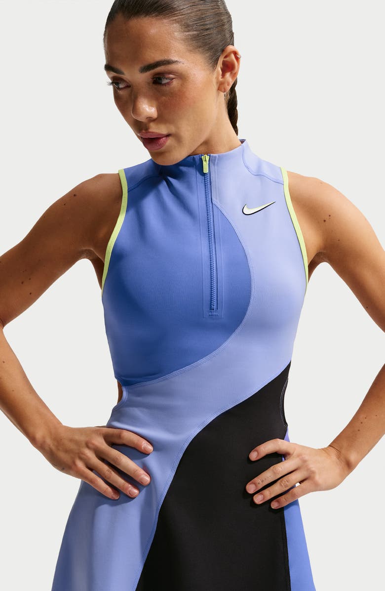Nike Court Slam Dri-FIT Tennis Dress, Alternate, color, Sapphire/Thistle/ Black