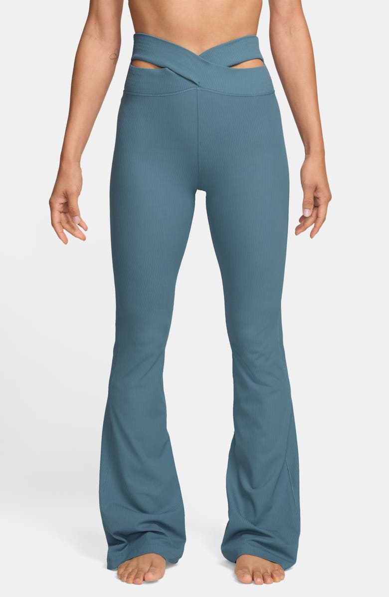 Nike Zenvy Dri-FIT Cutout High Waist Flare Rib Leggings, Main, color,